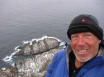 James Baxter at Kinnarodden, the most northerly point of mainland Europe, after 2700 km on skis