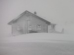 Day 18. Krossvatn cabin during the storm