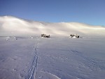 Day 32 Kongshelleren cabin sits at the head of a frozem lake