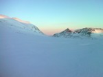 Day 34. sunrise on the mountains soon after leaving Bjordalsbu