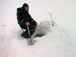 Day 69 The ice fisherman on Namsvatnet lake practising his philosophical sport