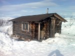 Day 101. The timber cabin at Porojarvi has sleeping platforms for 8 people