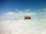 Day 107. The shelter between Ovre Mollesjohka lodge and Ravnastua lodge lies beside lake Beatnatjarvi