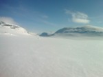 Day 95. Looking east from the saddle to the valley where Vuomahytta cabin lies