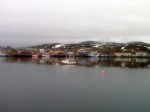 Day 122. Looking across the natural harbour to the small fishing town of Mehamn