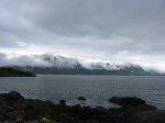 Day 166.3 Looking over to the mist clad island of Stjernoya from Klubbnesvik