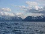 Day 168.5 Looking across Kvaenangen fjord to the islands of Arnoy and Kagen which I hope to paddle between tomorrow Day 168.5 Looking across Kvaenangen fjord to the islands of Arnoy and Kagen which I hope to paddle between tomorrow