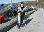 Day 169.1 The  salmom fisherman in Segelvik with the mornings catch he will sell directly to the public Day 169.1 The  salmom fisherman in Segelvik with the mornings catch he will sell directly to the public