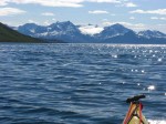 Day 169.4 My first glimpse of the Lyngen Alps after paddling into Kagsund Day 169.4 My first glimpse of the Lyngen Alps after paddling into Kagsund