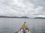 Day 163.2 Setting off from Klubbukta to cross Repparfjord to Kvalsund in the middle distance