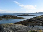 Day 215.6 Looking south from Oddane to the south of Askrova island and the mainland peninsula beyond that