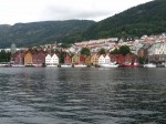 Day 220.2. Looking across the harbour to the old Brygge which is perhaps the star of Bergens many old buildings