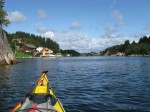 Day 225.2 After Haugesund I paddled down the industrial Karmsund until I escaped through the delightful Roksund to Forresfjord