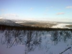 Day 79. Looking down to Jakkvik and the west end of the vast Hornavan lake