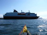 Day 185.4 The Hurtigruten ferry Nordlys goes at a tremendous speed